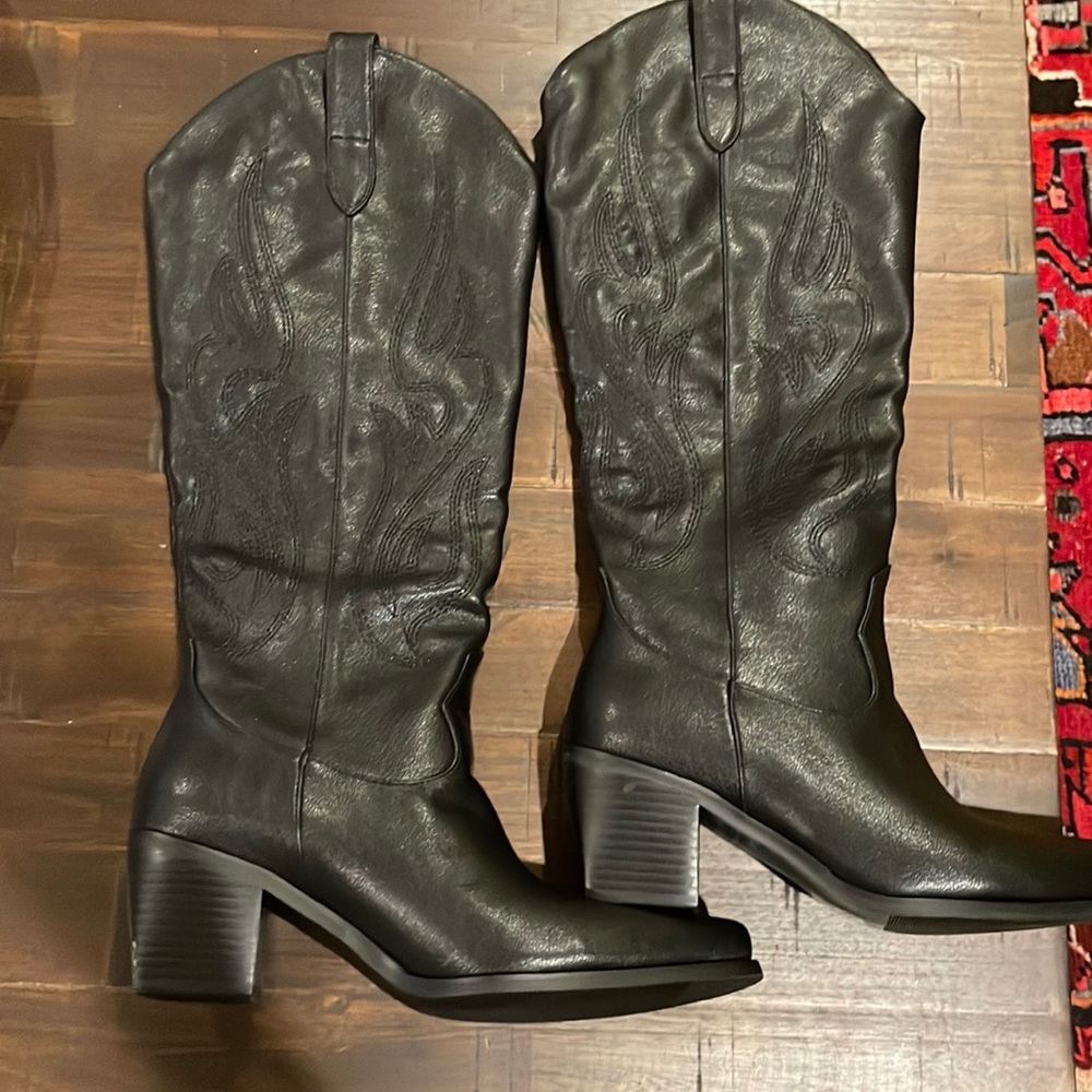 Black cowboy boots ,